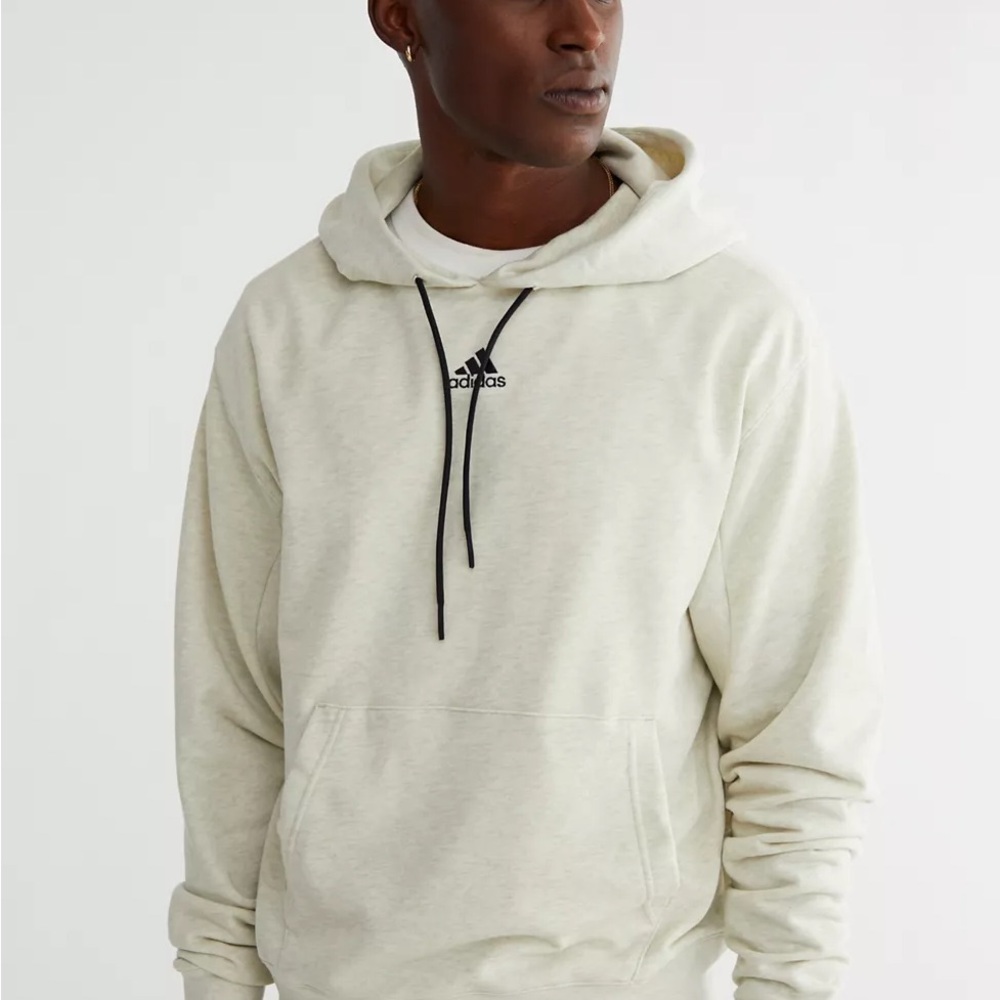 Adidas Cream Pullover Hoodie with Soft Fleece Botandye Sweatshirt